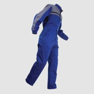 BISON Workzone EURO Polycotton Zip Overall Royal Blue/Grey (CEZPC)
